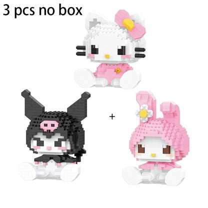 KEEPPLEY Sanrio Anime Hello Kitty My Melody Cinnamoroll Pompompurin Kuromi Building Blocks Girl Kid Holiday Christmas Gift