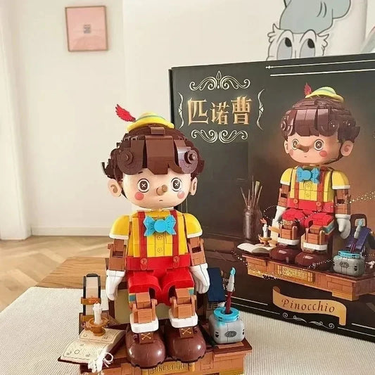 Pinocchio Building Blocks Classic Fairy Tale Long Nose Doll Puppet Model Bricks Desktop Deco Kids Educational DIY Toys Gifts