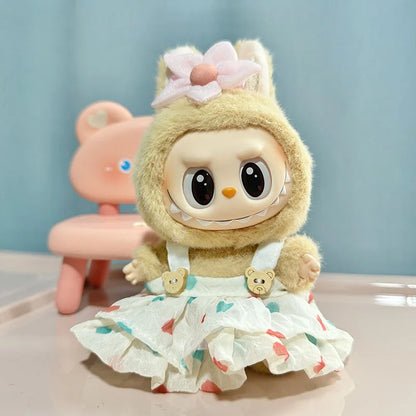 17cm Labubu II Idol Dolls Sitting Party Cute Mini Plush Doll'S Clothes Outfit Accessories For Korea Kpop Exo Clothing DIY Gift