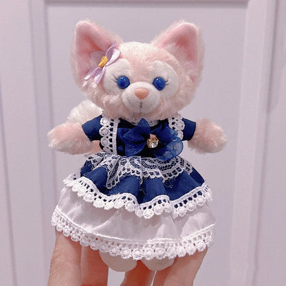 Disney LinaBell Keychain Doll Skirt Plush Toy Bookbag Backpack Cute Pendant Christmas Halloween Gift Pink Plush Fox