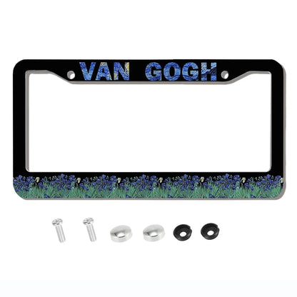 Beautiful oil painting with screws license plate holder car decoration aluminum alloy car parts American specifications A8/13