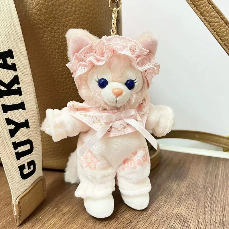 Disney LinaBell Keychain Doll Skirt Plush Toy Bookbag Backpack Cute Pendant Christmas Halloween Gift Pink Plush Fox