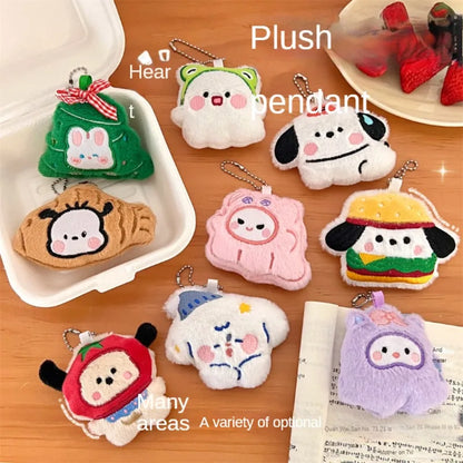 Original Cute Cartoon Plush Puppy Doll Pendant Girl Heart Bag Keychain Decoration