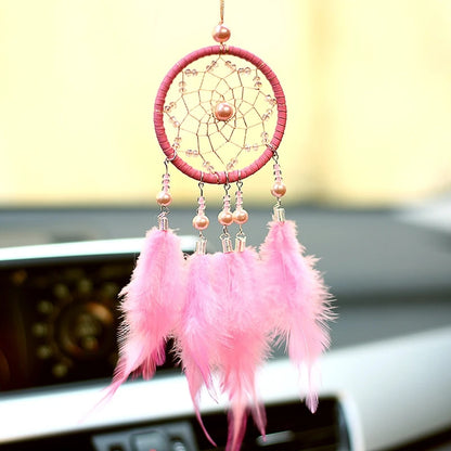 Dream Catcher Car Hanging Ornaments Feather Car Mirror Pendant Car Accessories For Girls Home Auto Interior Decor Car Pendants