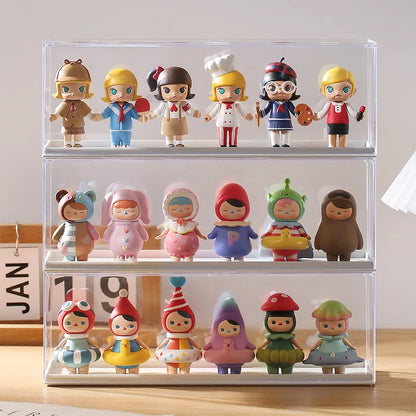 Acrylic Clear Doll Toys Storage Organizer Box Mystery Box Display Stand Popmart Storage Box Case Waterproof Dust Proof Blind Box