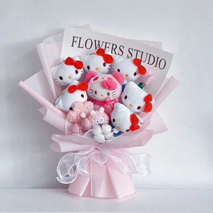 Sanrio Bouquet Cartoon Cinnamoroll Melody Kuromi With Graduation Hats Handmade Cute Anime Valentine's Day Graduation Girls Gift