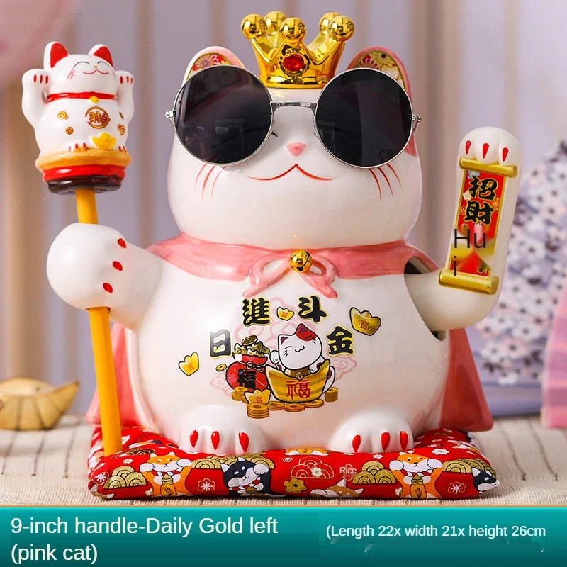 2023 Lucky Cat Decoration ornaments Lucky Cat Radio Wave Treasure Shop Gift China Good Luck Home Decoration Craft Gift