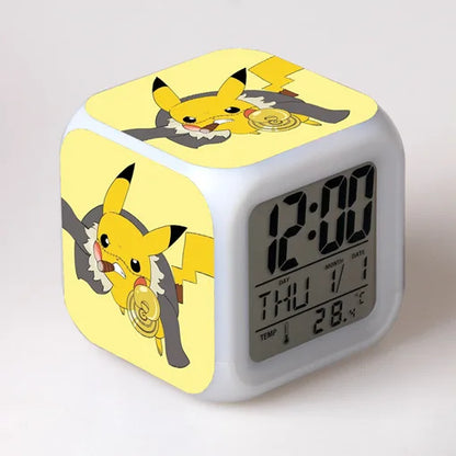 Pokemon Pikachu LED Glowing Alarms for Children Bedroom Decoration Kids Digital Glowings Alarm Clock Desk Decor Christmas Gift