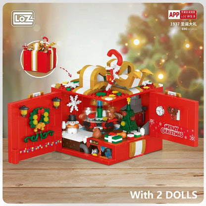 LOZ Christmas Building Block Toy Gift Box Navida Mini Blocks New Year Assembled Christmas Puzzle Assembly Model Decoration 1937