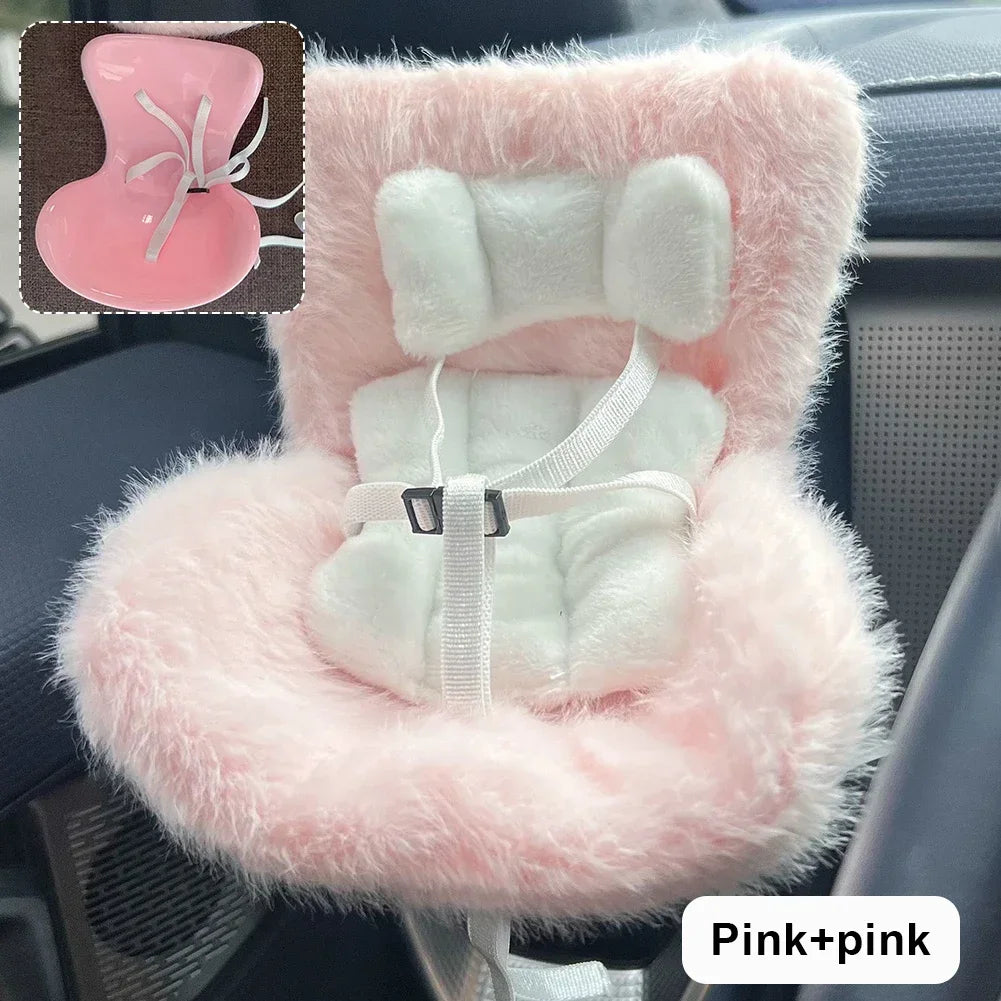 For Labubu Car Doll Safety Seat Kawaii Ob11 Doll Seat Car Air Aromatreatment Decoration Cute Car Decoration Dolls Accessories