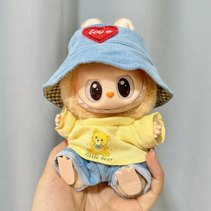 17cm Labubu II Idol Dolls Sitting Party Cute Mini Plush Doll'S Clothes Outfit Accessories For Korea Kpop Exo Clothing DIY Gift