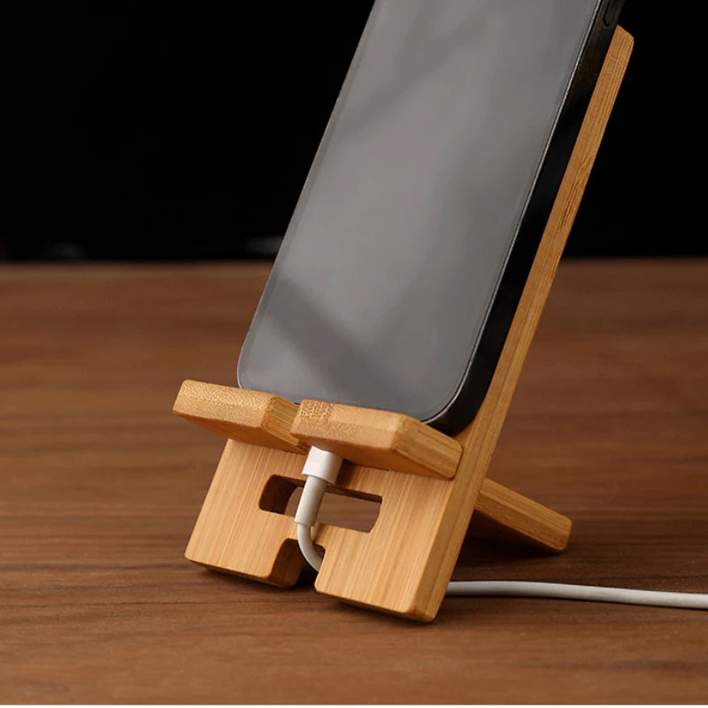 Wooden Desktop Phone Holder Lazy Phone Stand Smartphone Charging Stand Lazy Phone Bracket Mobilephone Support Tablet Stand