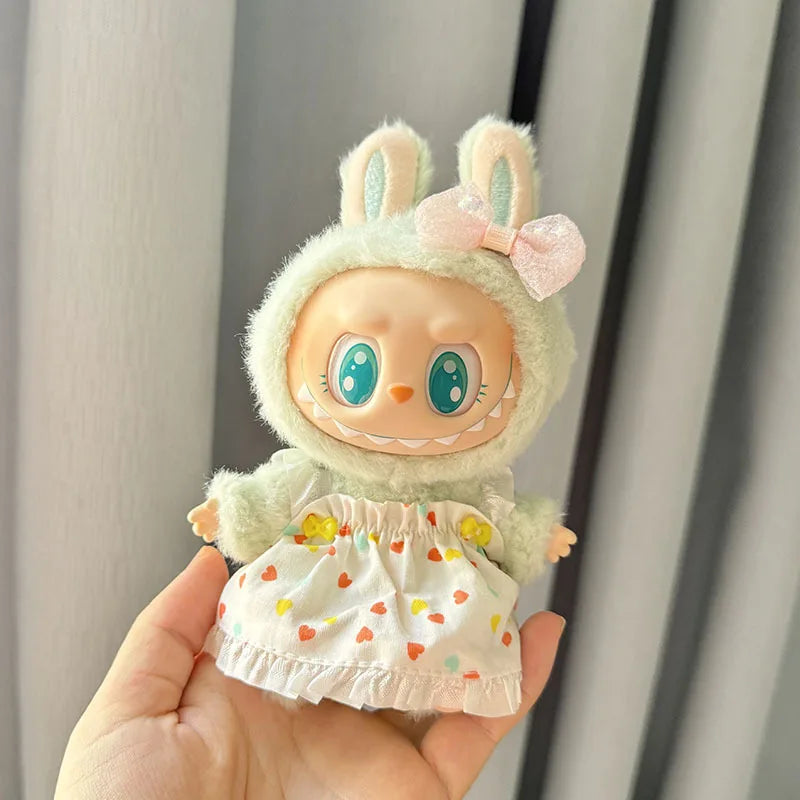 Plush Doll'S Clothes Outfit Accessories For Korea Kpop Exo Labubu v1 v2 Idol Dolls siting party Candy plaid skirt Clothing Gift