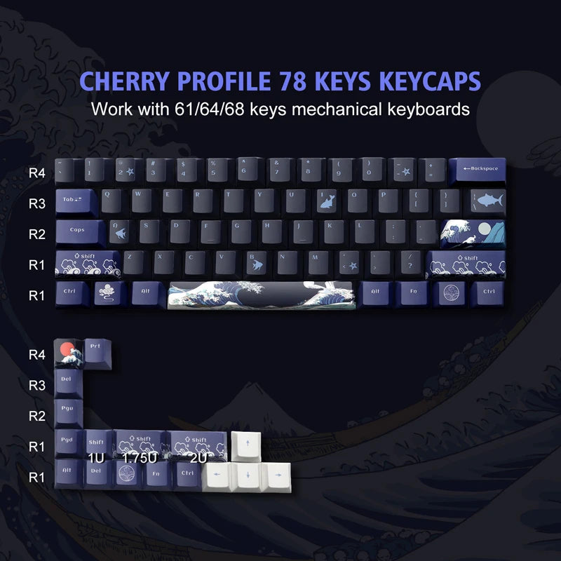 143 keys Coffee Cat PBT Keycap 5 Sides DYE-SUB XDA Profile Customized Keycaps For Cherry MX Switch Gamer Mechanical Keyboards