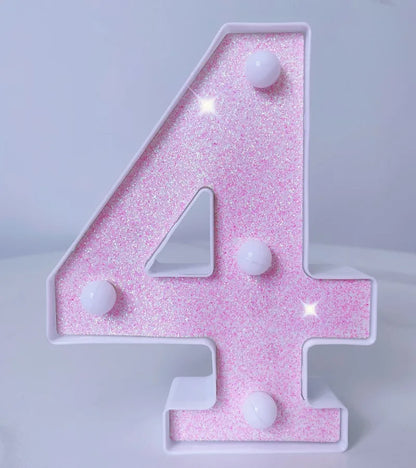 Luxury Alphabet Pink Letter LED Luminous Number Lamp  Battery Night Light for Home Birthday Wedding  Christmas Party Decoration