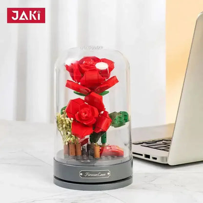 JAKI Blocks Teens Building Toys Bricks DIY Flowers Puzzle Music Box Home Decor Women Gift 2675 2676 2677 2678