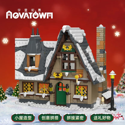 NEW Creative Christmas ART House Model Santa Claus Village Decoration Building Blocks Bricks Kids Assembly Toys Christmas Gifts