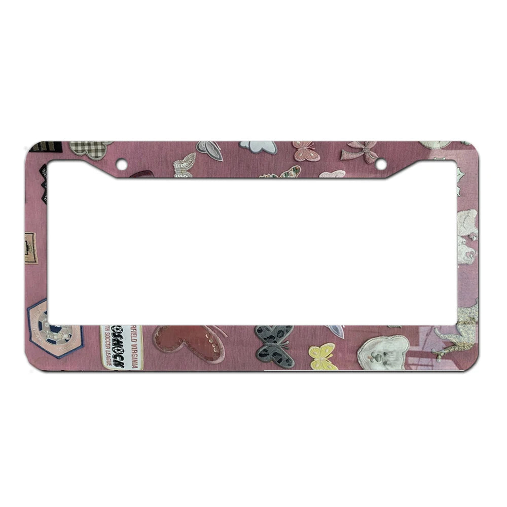 1 piece of aluminum alloy car decoration for license plate frame in the United States, Canada, Mexico