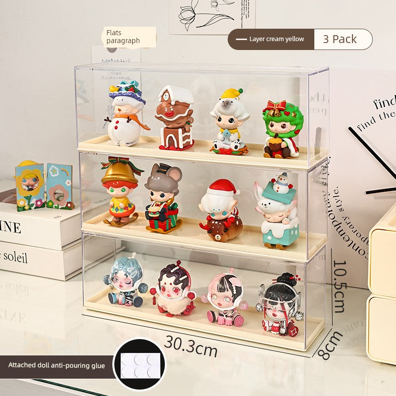 Blind Box Display Box Acrylic Display Stand Storage Cute Grain Small Ornaments Pop Mart Display Cabinet Hand Office Storage Box