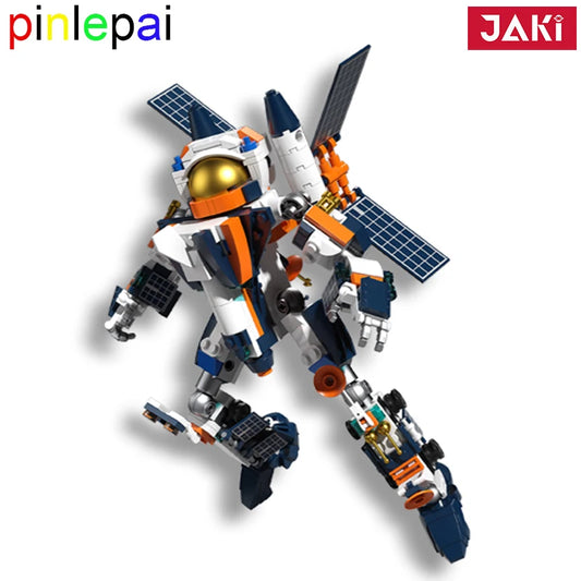 Pinlepai Jaki Star Plan Spacecraft Space Station Rocket Mecha Robot Transforming Building Blocks Bricks Brick Block Children Toy