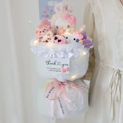 Sanrio Hello Kitty Doll Bouquet Flowers Anime Cartoon Soft Fashion Flower Room Decoration Girl Holiday Graduation Gift