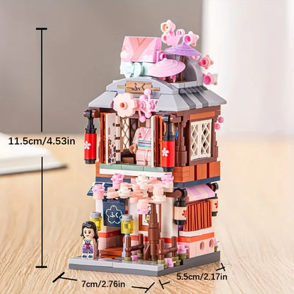 Japanese Street View Building Blocks, Mini DIY Bricks Building Model Toys, Home Decor,Christmas and Thanksgiving Gifts