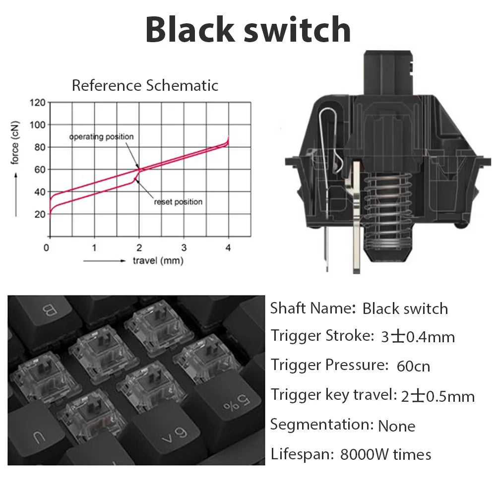 1/5/10 Pcs Mechanical Keyboard Switch For Red Blue Brown Black Switch Gaming Keyboard Accessories Smooth With Silent Custom Axis