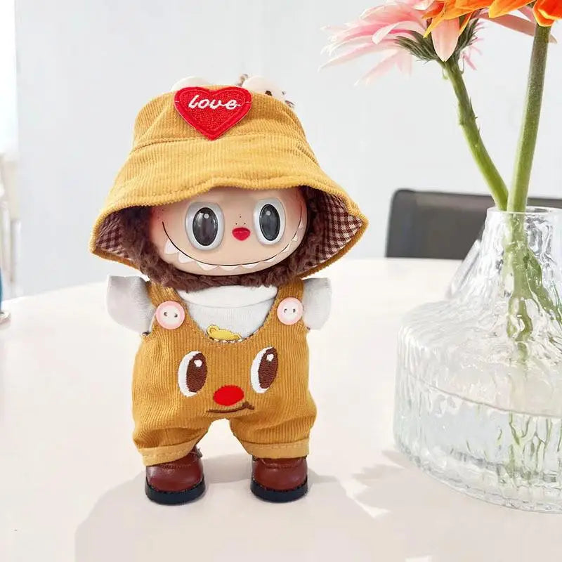 For 17cm Labubu out fit clothes Time to chill doll clothes for labubu II Doll cute clothes