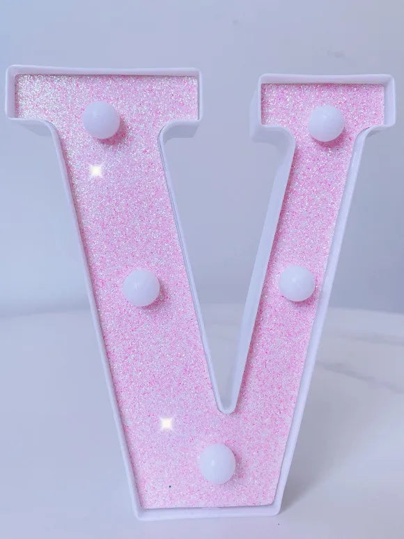 Luxury Alphabet Pink Letter LED Luminous Number Lamp  Battery Night Light for Home Birthday Wedding  Christmas Party Decoration