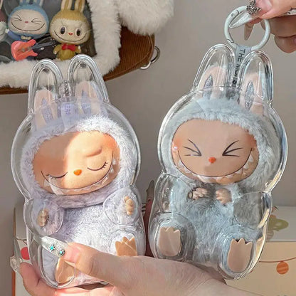 For Labubu V2 protective cover labubu plush doll dust box going out portable doll pendant pain bag