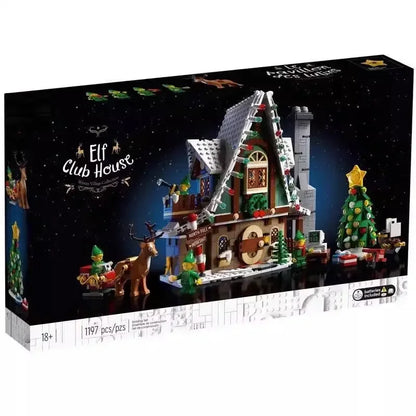 In stock Creative Expert 10275 Winter Village Club House Santa Sleigh Christmas Tree Building Blocks For Boy Christmas Present