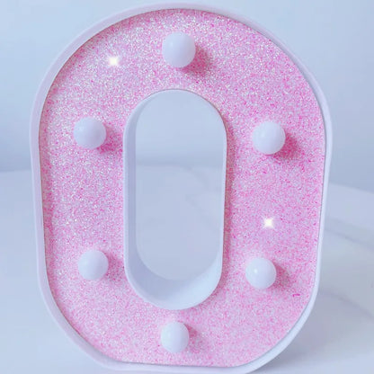 Luxury Alphabet Pink Letter LED Luminous Number Lamp  Battery Night Light for Home Birthday Wedding  Christmas Party Decoration