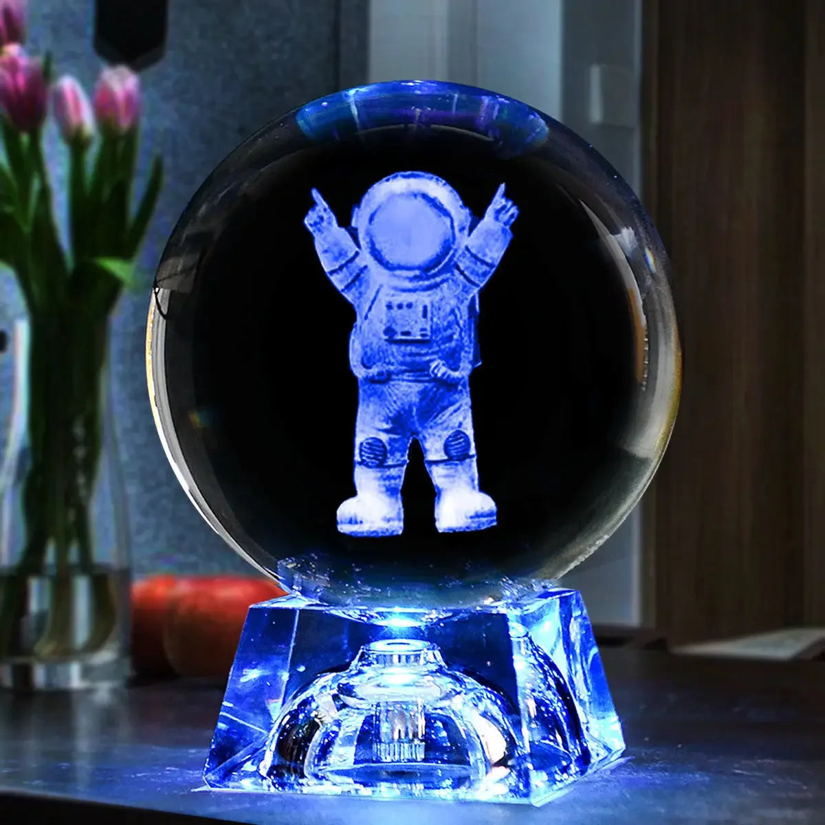 LED Crystal Ball 3D Solar System Planets Crystal Ball Glass Ball Home Decoration Valentine's Day Gift Ornament