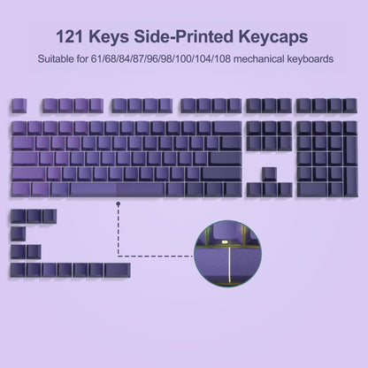 136 Key Side Print Gradient Red Cherry Profile PBT keycaps Double Shot Shine Through Backlit Key Caps For MX Mechanical Keyboard