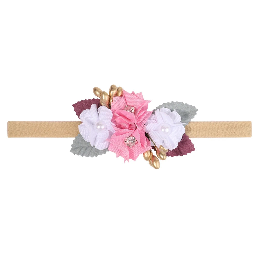 1Pcs Baby Girl Cute Flower Headband Elastic Hair Band Newborn Head Toddler Headband Headwear Kids Accessories Christmas Gifts