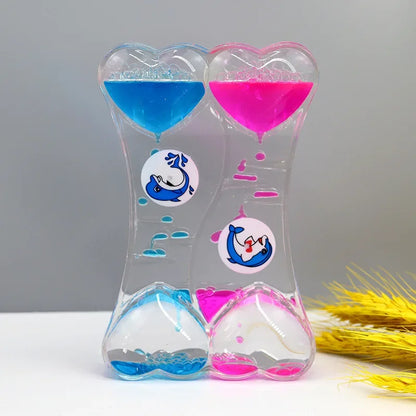 Liquid Oil Leakage Drops Peach Heart Acrylic Plastic Decoration Crafts Hourglass Student Gifts Children's Toy Festival