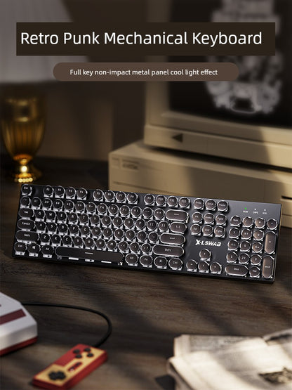 Dazzling E104 Retro Wired Keyclick Mechanical Keyboard