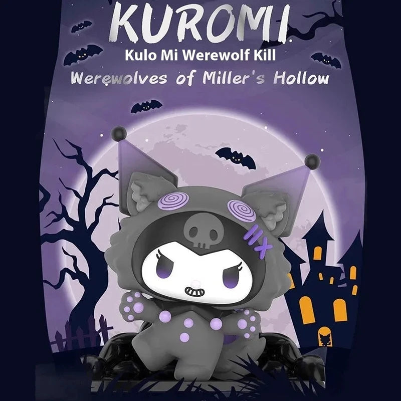 MINISO Sanrio Blind Box Kuromi Werewolf Kill Series Mystery Box Children's Day Christmas Gift Toys Desk Ornament Doll Genuine