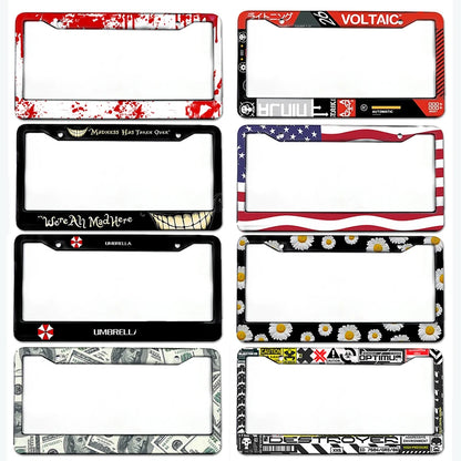 Universal Aluminum Alloy US Car License Plate Frame Cover Auto Accessory Waterproof Number Plate Holder Car Decoration2023