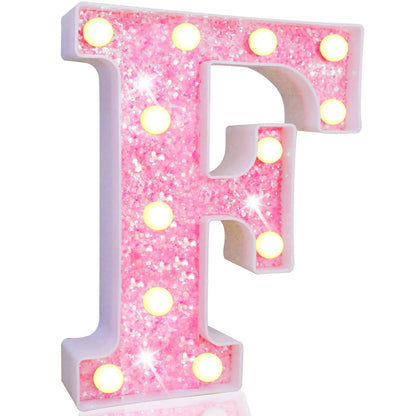 NEW DIY LED Letter Lights Glitter Alphabet Light Up Letter Sign Night Light Gifts Birthday Wedding Christmas Party Decoration