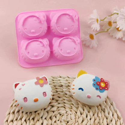 Kawaii DIY Sanrio Hello Kitty My Melody Kuromi Cinnamoroll Cookie Chocolate Baking Tool Cartoon Silicone Ice Block Mold Set