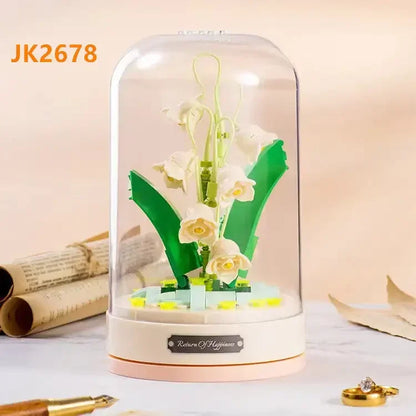 JAKI Blocks Teens Building Toys Bricks DIY Flowers Puzzle Music Box Home Decor Women Gift 2675 2676 2677 2678