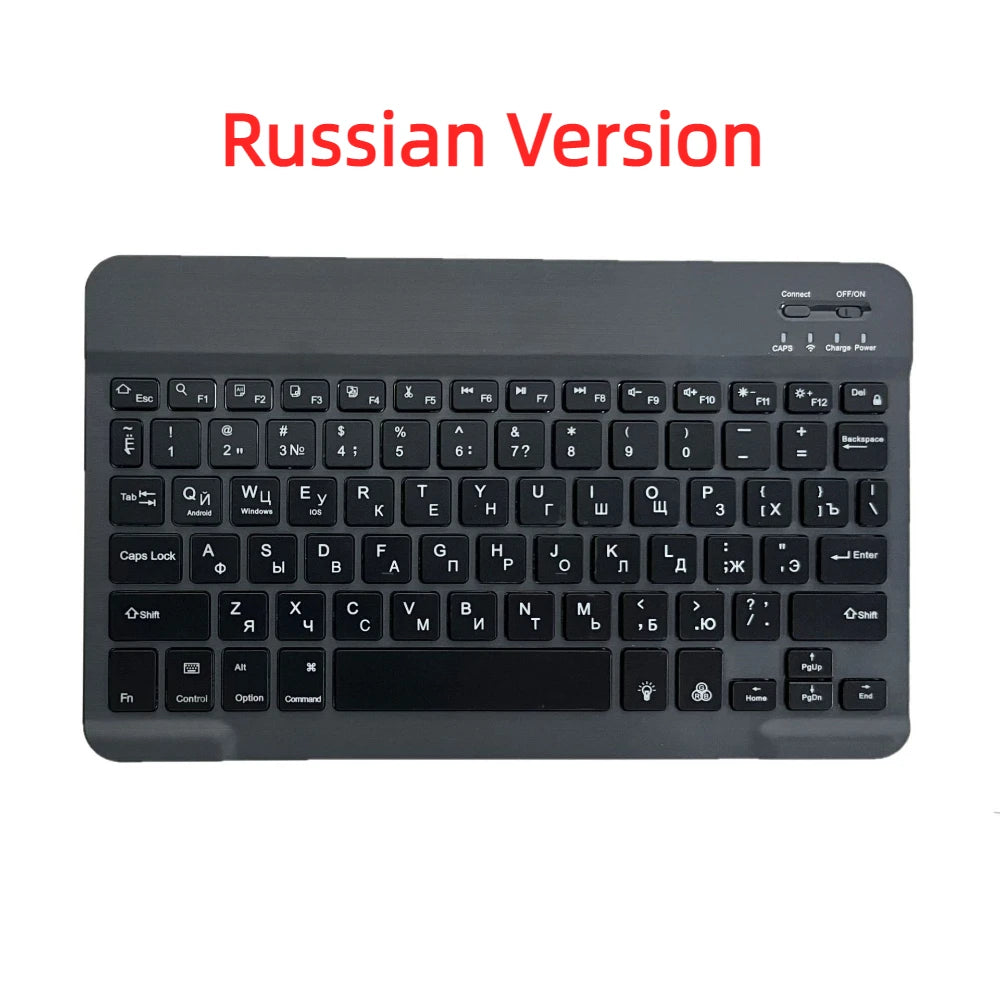 Mini Wireless Keyboard Bluetooth Keyboard Wireless Rechargeable Spanish Russian Keyboards 10 Inch For iPad IOS Android Windows