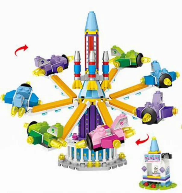 LOZ Building Blocks ferris wheel Toys A carousel Plastic Assembly Blocks Children Toy Educational DIY Architecture Model 1718