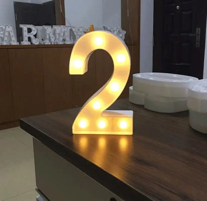 16/21CM DIY Luminous Lights LED Letter Night Light Creative Letters Alphabet Number Battery Lamp Romantic Party Decoration