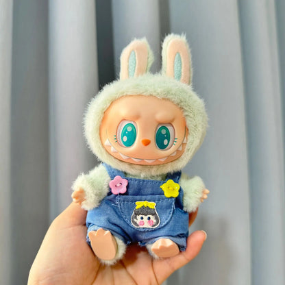 17cm Labubu I II Idol Dolls Clothes Cute Hoodie Mini Plush Doll Sitting Party Outfit Fashion Clothing Korea Kpop Exo DIY Gifts