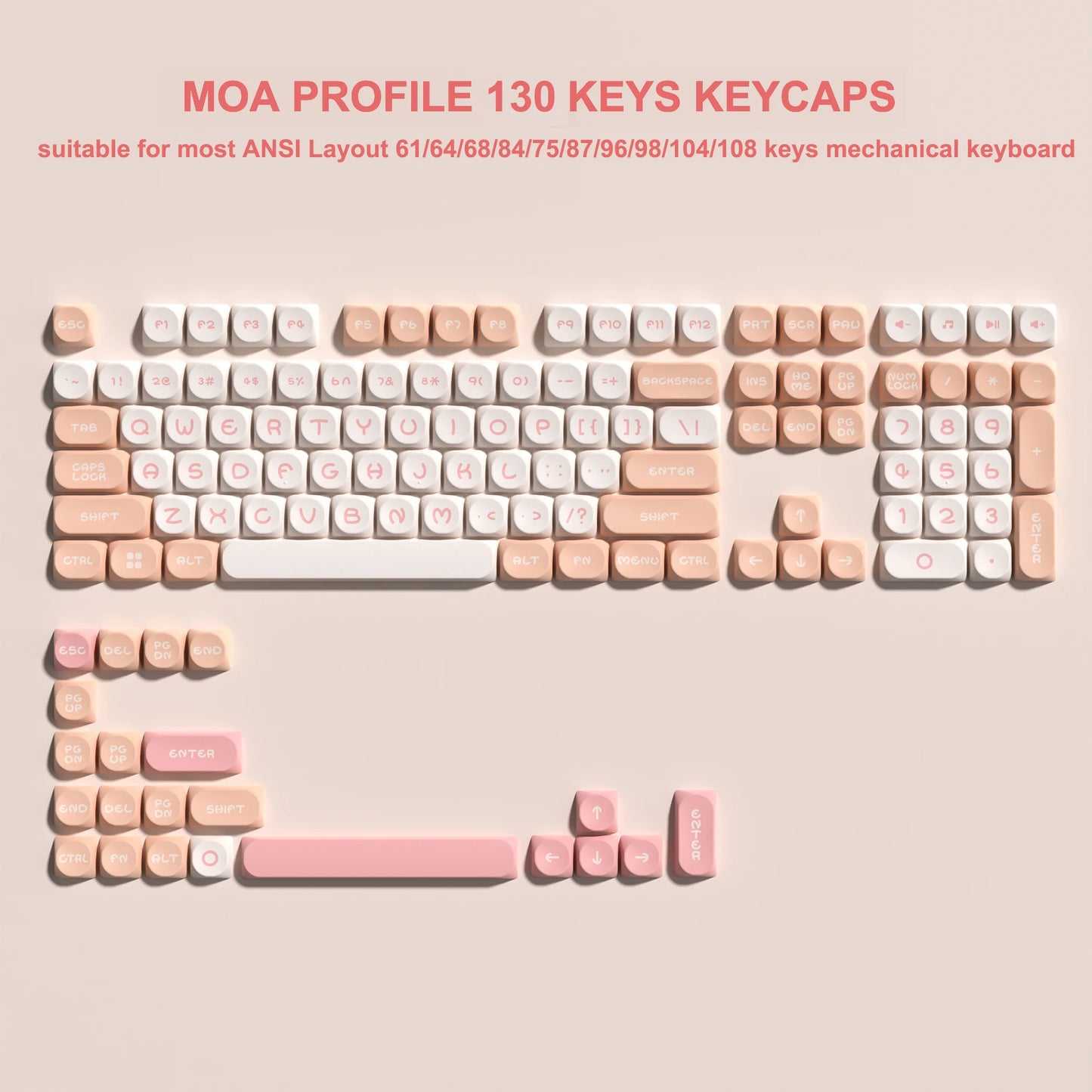 134 Keys MOA Profile Gradient Purple PBT Keycaps Customs Dye Sub Key caps for 61/87/104 Cherry MX Gaming Mechanical Keyboard