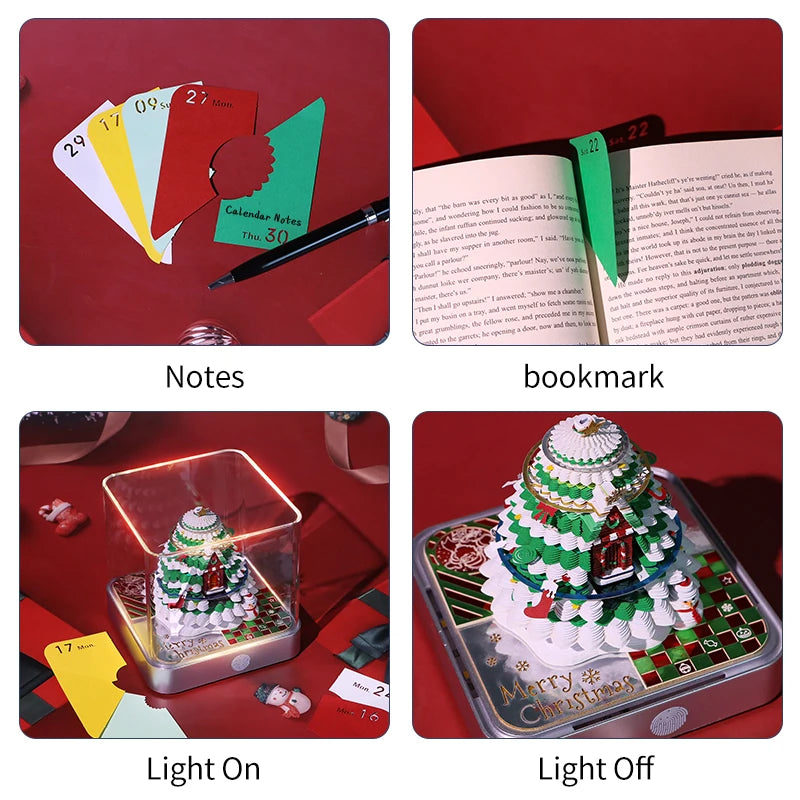 Christmas Decoration Ornaments Christmas Tree 3D Memo Pad Birthday Gifts Notepad Calendar 2025 For Kids New Year Home Decor