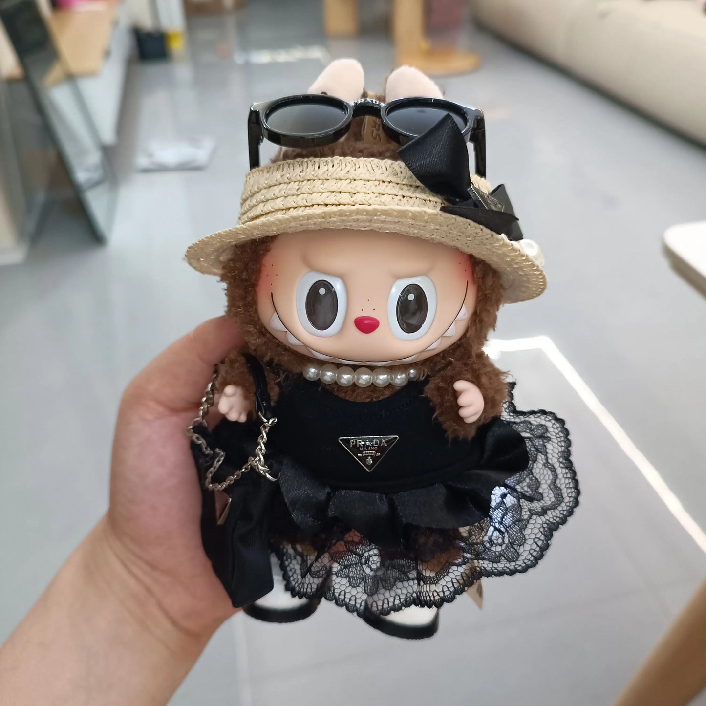 Labubu  V1/V2 Luxury Clothes Customization 17cm Printed Hats Gorgeous Dresses Accessories Dollless Labubu Cute Clothing In Stock