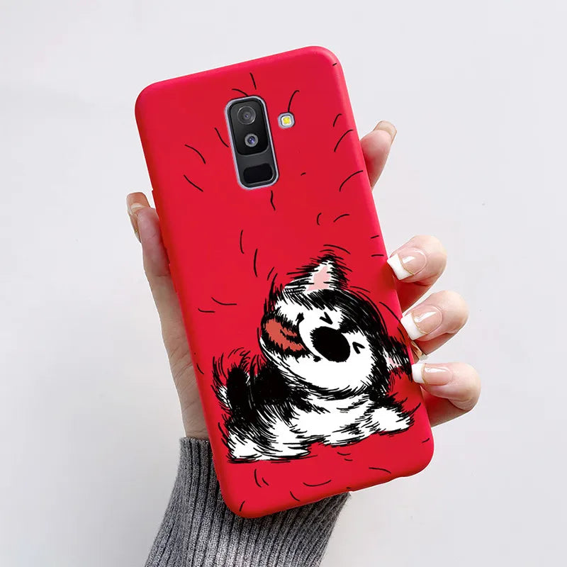 Case For Samsung A6 2018 Cover A 6 A600F Cartoon Cat Fox Soft Silicone TPU Phone Case For Samsung Galaxy A6 Plus 2018 A605F Case